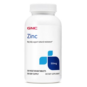 GNC Zinc 50 MG 250 VEGETARIAN TABLETS 아연 250정, 50mg, 1개