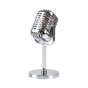 레트로 마이크 모델 모형 소품 빈티지 클래식 스타일 다이내믹 보컬 미니어처 홈 데코, 1개, 4. Silve plating