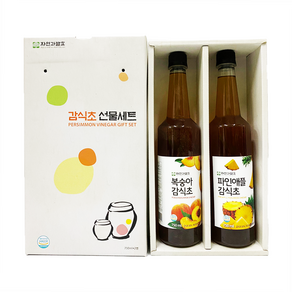 자연과발효 3년숙성 복숭아 파인애플 석류 감식초 750ml 2병 세트