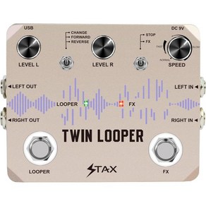 Stax Twin Loope 일렉트릭 기타 페달 루프 스테이션 베이스를 위한 11가지 유형의 재생 시간 10분