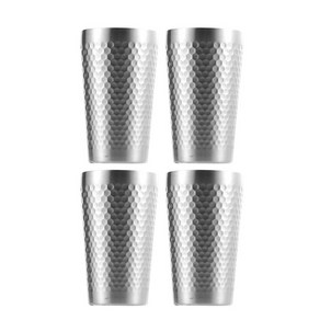 두저 304 이중 스텐컵 진공컵4P 175ml 300ml 450ml 550ml, 은색Y, 4개