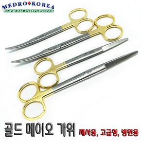 Medo-Koea 의료용가위 골드메이오가위 tc mayo scisso 수술기구 병원기구, 1개, 골드메이오가위 14cm(직)