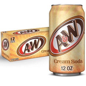 A&W 크림 소다 12 액량 온스 캔 12팩 185551, 12 Fl Oz (Pack of 12), 12개, 350ml