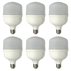 홍전기 LED 크림벌브 30W 고와트 전구 램프 E26, 6개, 주광색