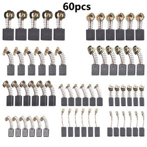 전기 모터 카본 브러시 해머 드릴용 전동 공구용 흑연 교체 원형 톱 앵글 그라인더 10 사이즈 60 개, 1개