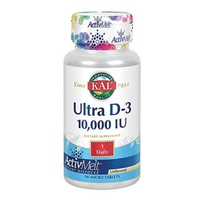 KAL Ulta Vitamin D3 10000 IU 250 mcg High Potency Vitamin D Tablets Calcium Absoption Bone Hea, 1개, 120정