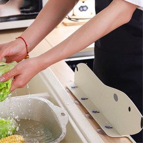 백곰 흡착식 싱크대 물막이 커버 가림막 설거지 물튀김 방지, 1개, 화이트
