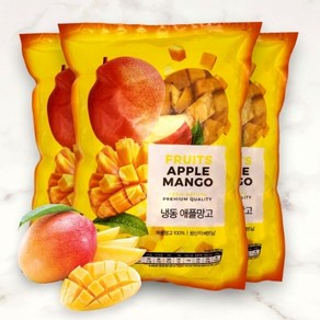 월드홀마켓 냉동 과일 애플망고 1kgx3봉, 1kg, 3개