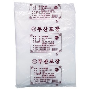 두산 비닐봉투 흰색 100L 50매입 90호 90*110cm, 1