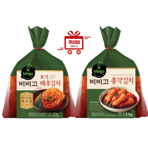 (꾸리미) 비비고 김치 2종 (포기배추김치 1.8kg + 총각김치 1.5kg)+ 꾸리미물티슈