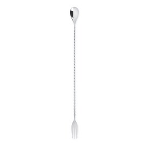 Viski Tident Baspoon with Full Twisted Stem Hand Viski Tident 바스푼 풀 트위스트 스템 핸들 칵테일 스푼 잔 섞기용 바텐, Silve, 1개