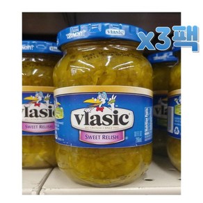 Vlasic 스위트 랠리쉬 피클 296ml x3팩 Sweet Relish