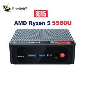 Beelink SER5 AMD Ryzen 5 5560U 미니 PC 윈도우 11 8GB 16GB 500GB M.2280 NVMe SSD 와이파이 6 BT, 미국