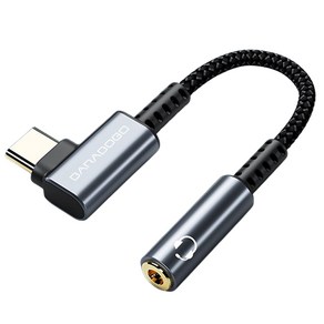 바라보고 ㄱ자 USB C타입 to 3.5mm DAC 내장 이어폰 오디오 젠더, 13cm, 그레이, 1개