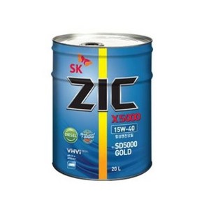 SK ZIC 지크 X5000 15W40(구 SD5000) 디젤 엔진오일 건설 중장비, 1개, 20L