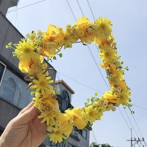 납골당 리스 옐로우마가렛안개 납골당꽃 봉안당리스[개인단], 30cmx30cm