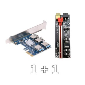 채굴용 1to4 pcie X1 라이저카드 확장 슬롯 어댑터 인터페이스 1+1