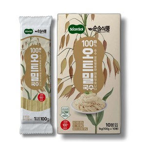 순솔 100% 오트밀국수 1kg (100g x 10봉) 비건면 무밀가루 무첨가물면 저칼로리면 제로슈가 오트밀면 포케샐러드면 샐러드국수 파스타면 다이어트면 식단 당뇨국수, 1개