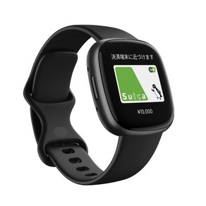 [Suica 대응] Fitbit Vesa 4 스마트 워치 블랙 [6일간 이상의 라이프Alexa 탑재GPS 탑재] FB523BKBK-FRCJK [일본 정규품], Scm, GPS