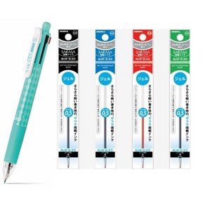 오피스크루] 제브라 볼샤 사라사 4+1 볼펜 0.5mm + 샤프 0.5 mm J4SA11, 혼합 블루그린+NJK 0.5리필4P, 1세트