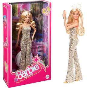 미국배송 바비 정품 마고로비 BARBIE 금발웨이브 소장가치 골드 점프수트, 마고로비바비, 1개