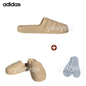 [YUYU] ADIDAS 아디다스 남여공용 AdiFOM 아디폼 아딜렛 슬리퍼 베이지 - 페이크삭스 1P