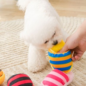 신발 집착 강아지 슬리퍼 삑삑이 장난감, 옐로우, 1개