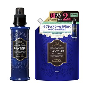LAVONS 라봉 섬유유연제 럭셔리 릴렉스 본품 600ml +리필 960ml, 1개