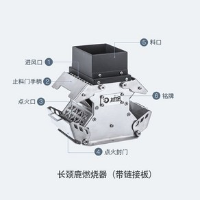 캠핑 펠렛 난로 화목난로 펠릿 연통 불멍 이동식 미니 화로, 기린 버너, 1개