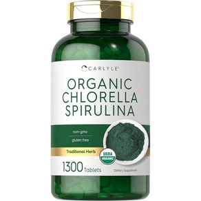 클로렐라 스피룰리나 추출 1000mg 고함량 1300정 초대용량 미국산 Chlorella