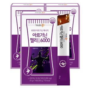 로엘 웰업 타우린 아르기닌6000 젤리스틱 파인애플맛, 350g, 3개