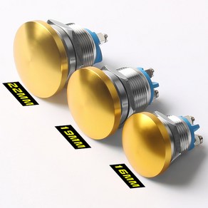 방수 금속 푸시 버튼 스위치 셀프 리셋 스테인레스 스틸 나사 발 버섯 머리 조그 16mm 19mm 22mm, 1개