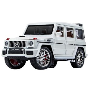 다이캐스트 1:24 벤츠 지바겐 AMG G63 모델 합금 풀백 자동차 모형, 1개, 화이트