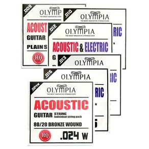 낱줄 통기타줄 일렉기타줄 올림피아 낱선 모음, 선택5 .016 통기타2번／일렉3번 겸용, 1개