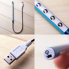 10구 USB LED 스탠드 조명 USB라이트 자바라후레쉬 USB전등