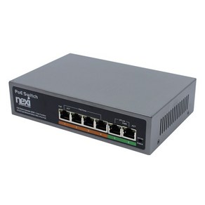 [NEXI] 넥시 NX-POE604EX20 [NX660] [스위칭허브/4포트+Uplink 2포트/100Mbps/PoE], 상세페이지 참조, 1개