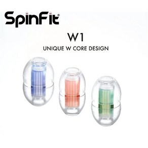 SpinFit-W1 실리콘 이어팁 특허 용 이중 W 자형 튜브 코어 5-6mm 이어폰 노즐 직경, 1.W1-S 1pai, 1개