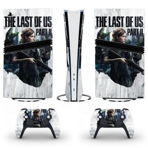 호환 The Last of Us 파트 2 PS5 프로 디지털 스킨 스티커 콘솔 컨트롤러용 보호대 데칼 커버 비닐, [07] WHITE, 1개