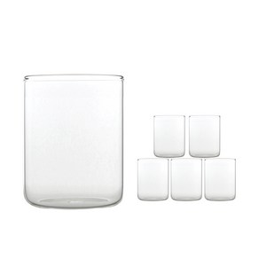 MAKA 심플 내열 유리컵 420ml C03, 6개