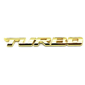 자동차 TURBO 4가지 컬러 레터링 엠블럼 금속재질 튜닝, 4개, 골드