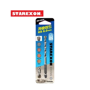 스타렉슨 카바이드 드릴비트 육각 타일 콘크리트 목공 유리 천공, SR-KB035(3.5x90mm), 1개