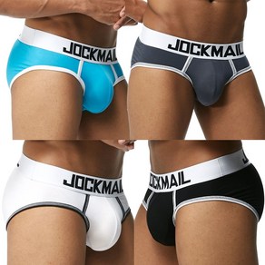 JOCKMAIL Mens Boxe Biefs 퀵드라이 드로즈 팬티 부드러운 편안한 속옷 모달 캐주얼 플랫 일반 속옷 4 팩