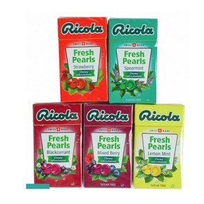 Ricola Fesh Peals 스위스 허브캔디 리콜라 캔디 25g 5종, 스트로베리, 1개