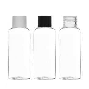 단마개 용기 50ml 60ml 75ml 80ml 100ml 막캡 페트병, 투명용기(원형) 투명캡, 1개