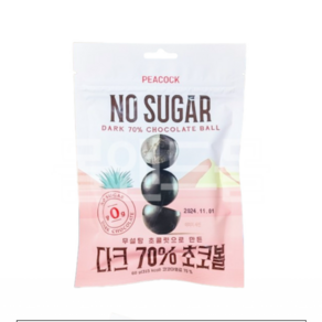 피코크 무설탕 다크 70% 초코볼 90g, 5개