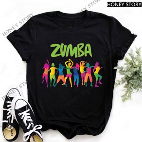 줌바 댄스 복 Zumba 방송 에어로빅 티셔츠, 17881블랙