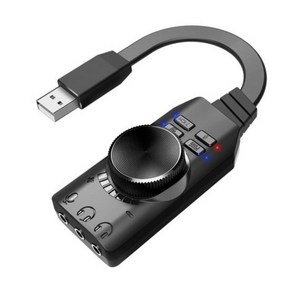 컴스 7.1CH 서라운드 USB 사운드카드 게이밍 외장형, HA005, 1개