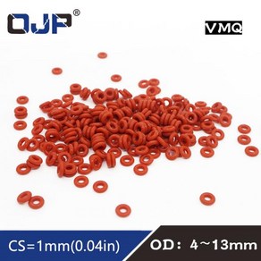 오링 o-ring 10 개/몫 레드 실리콘 링 O 1mm 두께 OD4/5/6/7/8/9/10/11/12/13mm 고무 O-링 씰 가스켓 ORing 와셔