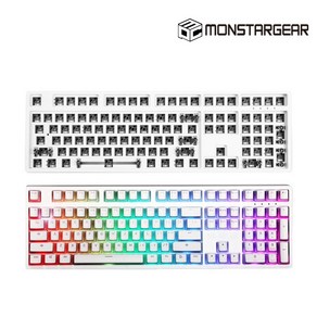 몬스타기어 닌자 108 PRO DIY KIT 커스텀 게이밍 키보드 본체 (키캡없음) (화이트), 화이트, 닌자 108PRO RGB