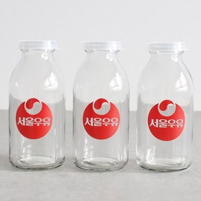 서울우유 레트로 유리병 (330ml) 3Pset - 옵션선택 3P (우유병 요거트병 밀크티병 홈카페유리병)